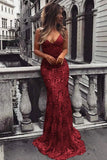 Mermaid Sequin Lace Prom Dresses Evening Party Dress With Lace Up HZ0307