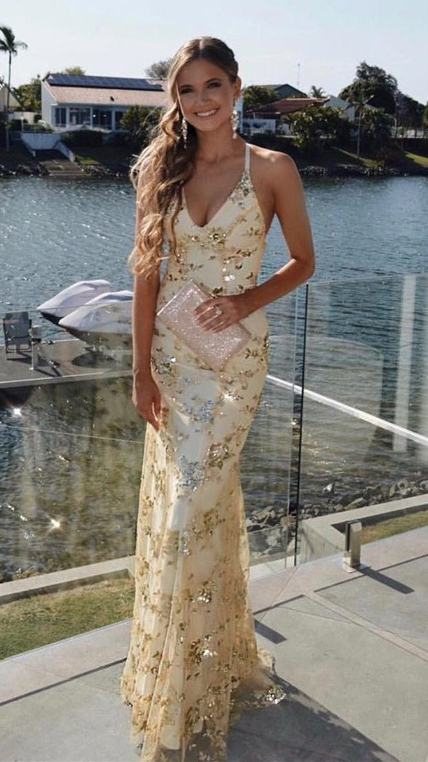 Mermaid Sequin Lace Prom Dresses Evening Party Dress With Lace Up HZ0307