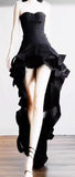 Modern Black Hi- Lo Party Dresses Sweetheart Gala Prom Dress Short Girls HZ0307