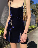 Navy Blue Velvet Homecoming Dresses 3D Flowers Short Prom HZ0307