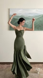 Olivia Green Mermaid Long Prom Dress, HZ0307
