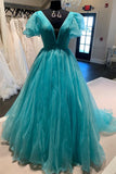 Orange A-line Long Formal Dress with Flutter HZ0307