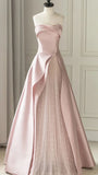 Pink Strapless A-Line Prom Dress With Dots Tulle Party Dresses, HZ0307