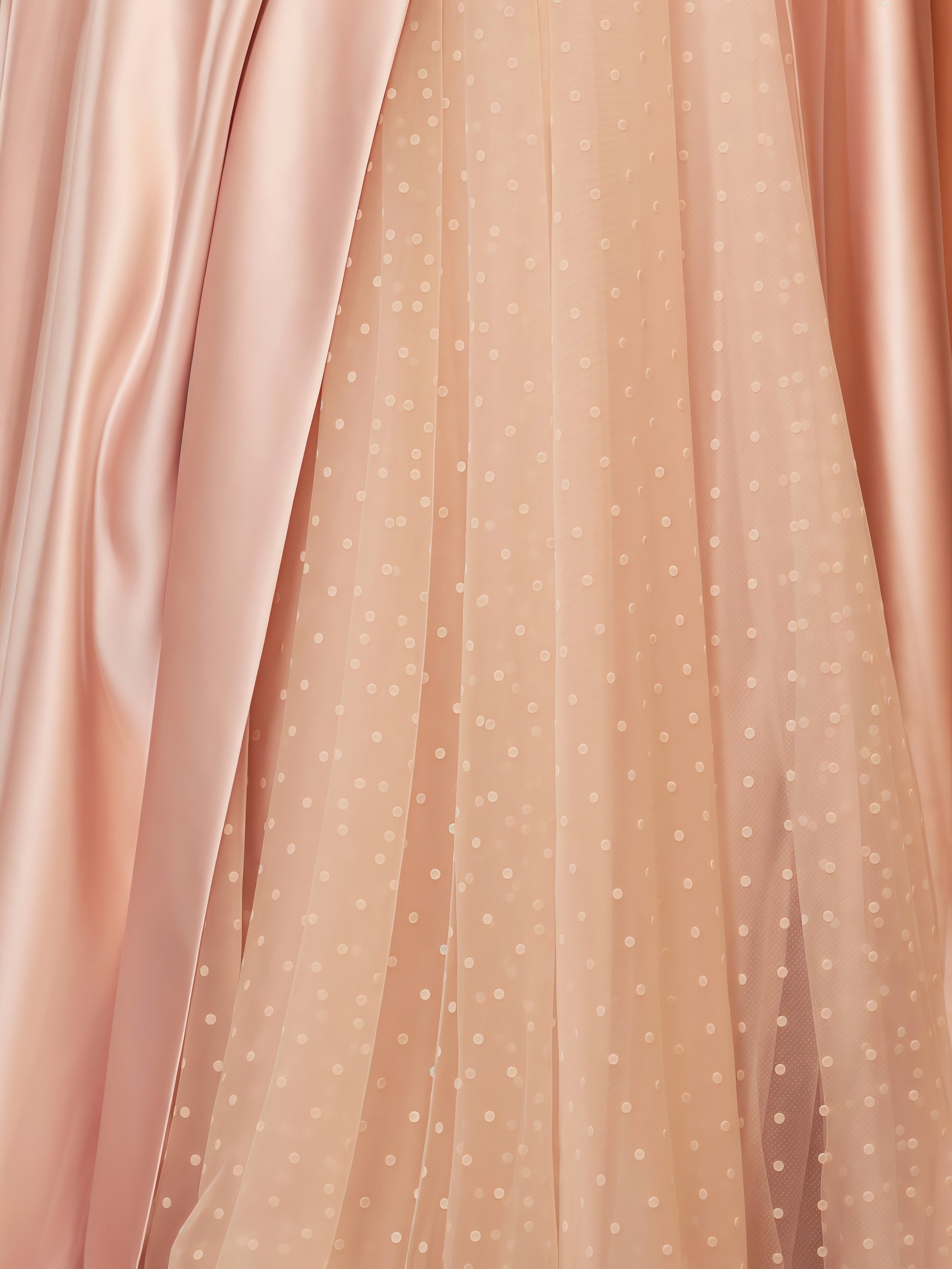 Pink Strapless A-Line Prom Dress With Dots Tulle Party Dresses, HZ0307