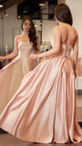 Pink Strapless A-Line Prom Dress With Dots Tulle Party Dresses, HZ0307