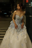 Fairy Princess Strapless Floral Party Dresses A-Line Dance Prom Ball HZ0307