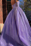Princess Lilac Straps A-line Long Prom HZ0307