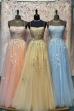 Princess Straps Lace Appliques Long Prom HZ0307