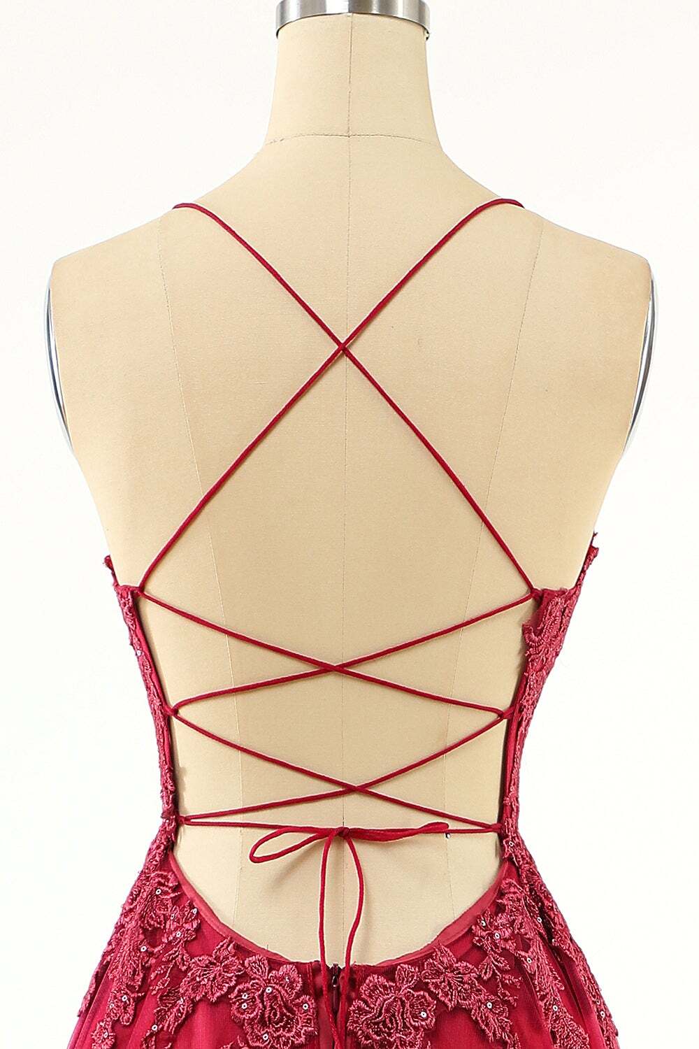 Princess Wine Red A-line Appliques Long Prom HZ0307