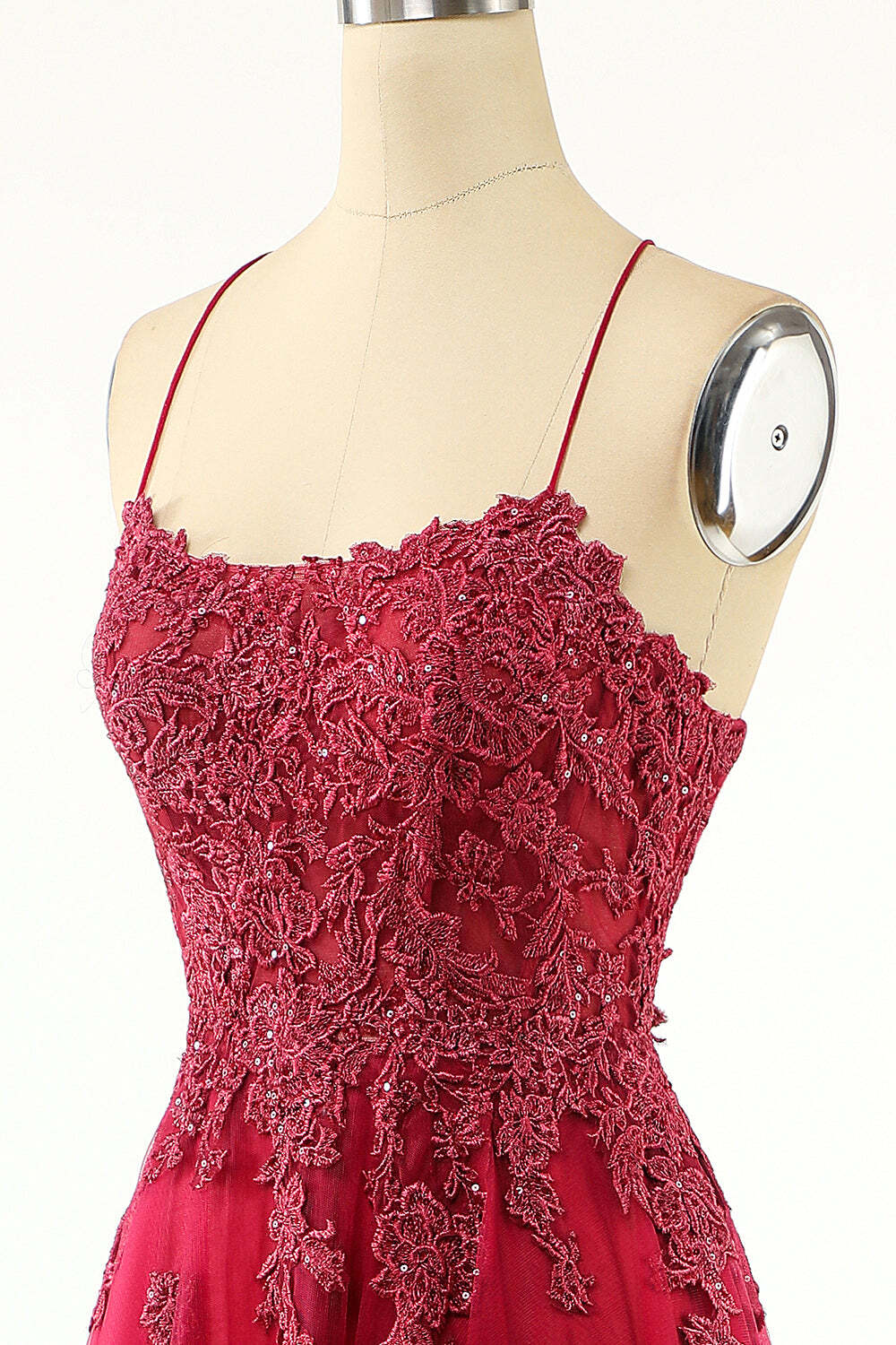 Princess Wine Red A-line Appliques Long Prom HZ0307