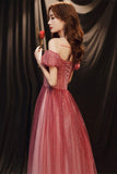 Princess Wine Red Princess Dress with Off the Shoulder HZ0307