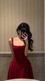 Red Chiffon A-line Prom Dresses Ankle Length Evening Formal Dress Birthday Party HZ0307
