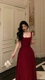 Red Chiffon A-line Prom Dresses Ankle Length Evening Formal Dress Birthday Party HZ0307