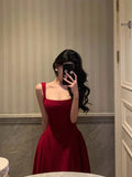 Sexy A Line Straps Red Ankle Length Prom Dresses Birthday HZ0307