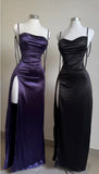 Sexy Bodycon Purple Evening Prom Dresses Slit Party HZ0307