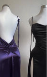 Sexy Bodycon Purple Evening Prom Dresses Slit Party HZ0307