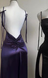 Sexy Bodycon Purple Evening Prom Dresses Slit Party HZ0307