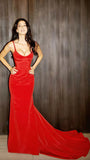 Sexy Red Mermaid Satin Prom Dresses, Long Party Dress For HZ0307