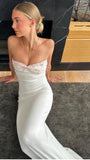 Sexy White Sheath Party Dress Sweetheart Bodycon Prom HZ0307
