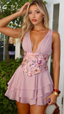 Sexy V-neck Chiffon Homecoming Dresses Ruffle Short Prom HZ0307