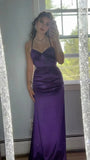 Simple Purple Evening Formal Dresses Mermaid Senior Prom HZ0307