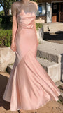 Spaghetti Straps Pink Long Prom Dress, Sheath Evening Gown, HZ0307