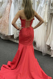 Strapless Mermaid Satin Prom Dresses Long Evening Party Dress With HZ0307