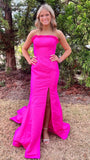 Strapless Mermaid Satin Prom Dresses Long Evening Party Dress With HZ0307