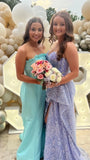 Strapless Mermaid Satin Prom Dresses Long Evening Party Dress With HZ0307