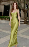 Straps Olive Green Long Prom Dress, Mermaid Evening Party Gown, HZ0307