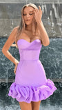 Sweet Lavender Bodycon Homecoming Dresses Short Party HZ0307
