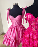 Black A-Line Satin Homecoming Dresses Topic Party Dress, HZ0307