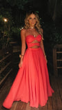 Sweetheart A-Line Chiffon Long Evening Party Dress, Formal Prom Dresses, HZ0307