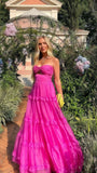 Sweetheart Fuchsia A-Line Organza Prom Dress, HZ0307