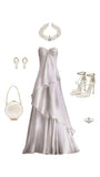 Sweetheart White Long Prom Dress, Sleeveless Evening Dress, HZ0307