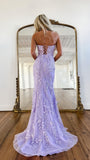 Sweetheart Lilac/Blue Appliques Mermaid Prom Dresses, HZ0307