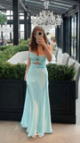 Tiffany Blue Sheath Prom Dress - Sweetheart Neckline Evening HZ0307