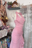 Vintage Bodycon Sweet Halter Senior Prom Dresses Birthday Party Dress Ruffle Debs HZ0307