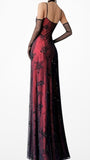Vintage Burgundy Red Floral Prom Dress Chiffon Lace Bodycon Maxi HZ0307