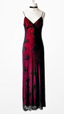 Vintage Burgundy Red Floral Prom Dress Chiffon Lace Bodycon Maxi HZ0307