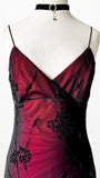 Vintage Burgundy Red Floral Prom Dress Chiffon Lace Bodycon Maxi HZ0307