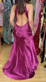 Vintage Mermaid Spaghetti Straps Backless Long Prom Dress Evening Dress Formal HZ0307