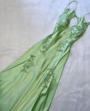 Vintage Mermaid Spaghetti Straps Backless Long Prom Dress Evening Dress Formal HZ0307