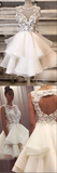 White Tulle Lace Short Homecoming Dress - Cocktail Party HZ0307