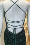 Sparkle Dark Green Sequin Mermaid Long Prom HZ0307