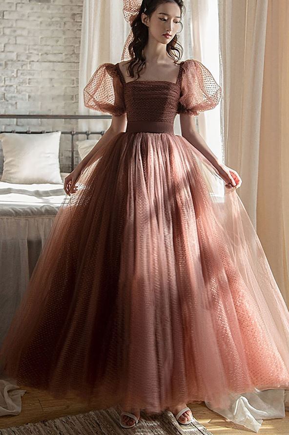 Bell Sleeves Brown Party HZ0307