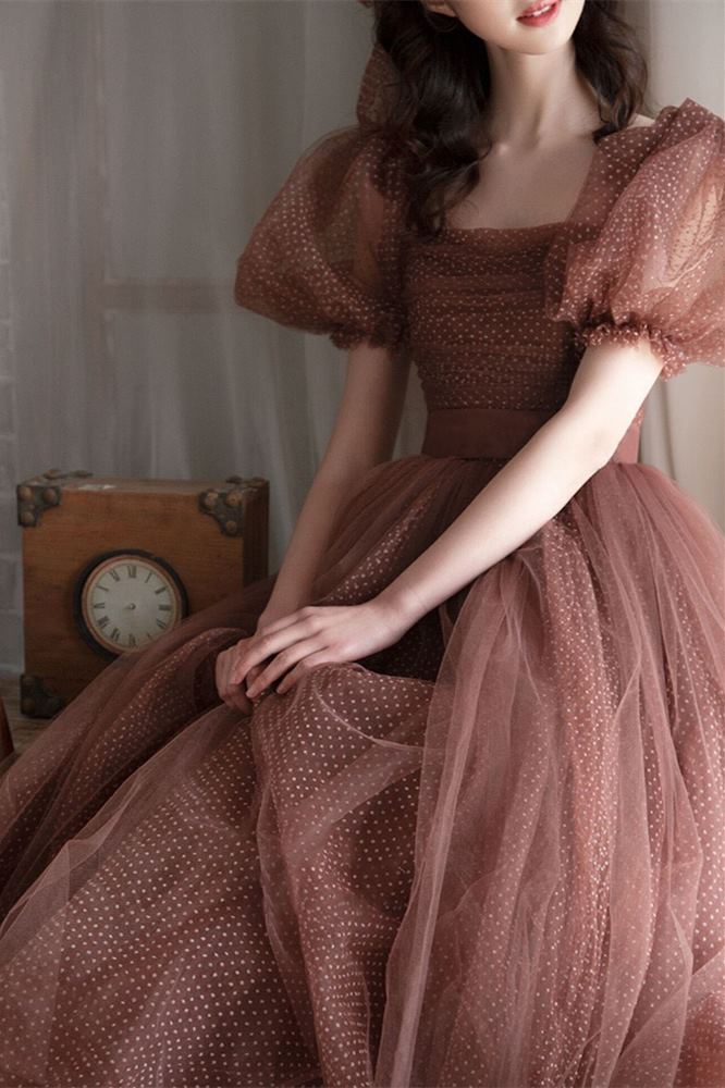 Bell Sleeves Brown Party HZ0307