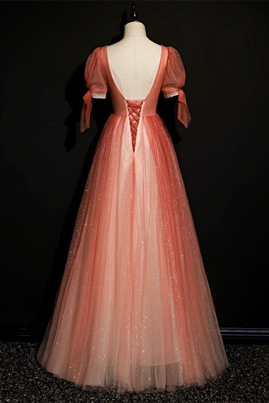 Short Sleeves Red Long Formal HZ0307