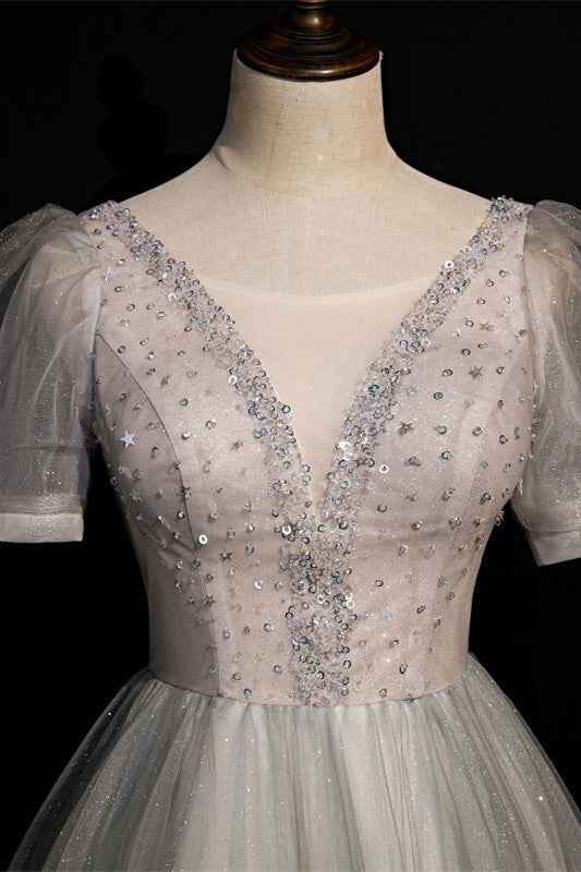 Short Sleeves Red Long Formal HZ0307