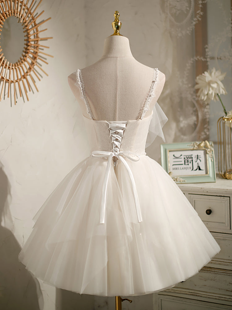 Sweet Ivory A-line Lace and Tulle Short Party HZ0307